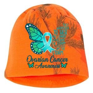 I Am The Storm Ovarian Cancer Awareness Teal Butterfly Kati - Camo Knit Beanie