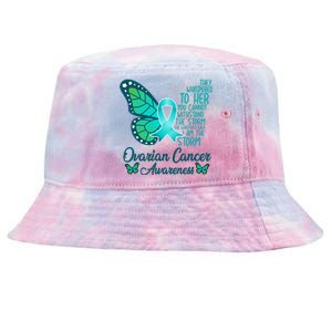 I Am The Storm Ovarian Cancer Awareness Teal Butterfly Tie-Dyed Bucket Hat