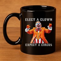 Impeach Anti Trump Elect A Clown Expect A Circus 11oz C Handle Ceramic Mug