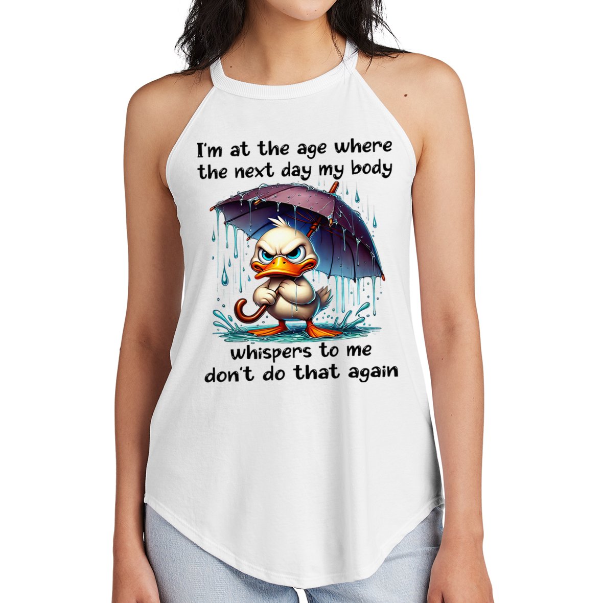 I'm At The Age Where The Next Day My Body Whispers To Me Women's Perfect Tri Rocker Tank