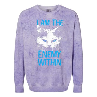 I Am The Enemy Within Kamala Harris 2024 Merch Usa Cat Face Vote Colorblast Crewneck Sweatshirt