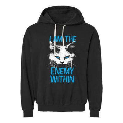 I Am The Enemy Within Kamala Harris 2024 Merch Usa Cat Face Vote Garment-Dyed Fleece Hoodie