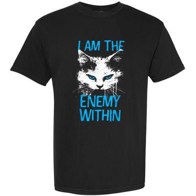 I Am The Enemy Within Kamala Harris 2024 Merch Usa Cat Face Vote Garment-Dyed Heavyweight T-Shirt