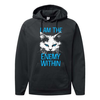 I Am The Enemy Within Kamala Harris 2024 Merch Usa Cat Face Vote Performance Fleece Hoodie