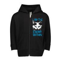 I Am The Enemy Within Kamala Harris 2024 Merch Usa Cat Face Vote Toddler Zip Fleece Hoodie