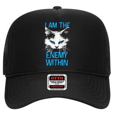 I Am The Enemy Within Kamala Harris 2024 Merch Usa Cat Face Vote High Crown Mesh Back Trucker Hat