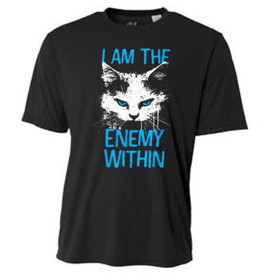 I Am The Enemy Within Kamala Harris 2024 Merch Usa Cat Face Vote Cooling Performance Crew T-Shirt