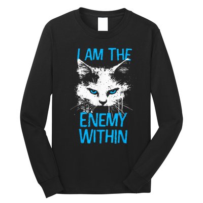 I Am The Enemy Within Kamala Harris 2024 Merch Usa Cat Face Vote Long Sleeve Shirt