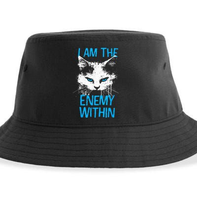 I Am The Enemy Within Kamala Harris 2024 Merch Usa Cat Face Vote Sustainable Bucket Hat