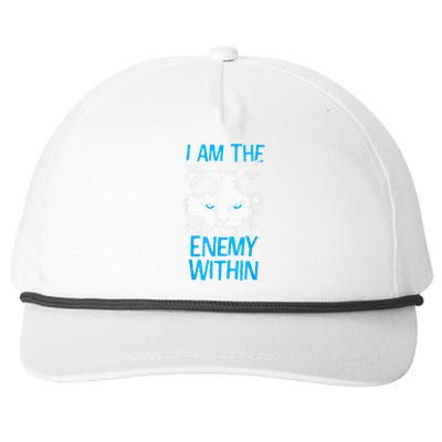 I Am The Enemy Within Kamala Harris 2024 Merch Usa Cat Face Vote Snapback Five-Panel Rope Hat