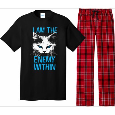 I Am The Enemy Within Kamala Harris 2024 Merch Usa Cat Face Vote Pajama Set