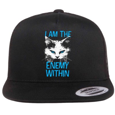 I Am The Enemy Within Kamala Harris 2024 Merch Usa Cat Face Vote Flat Bill Trucker Hat