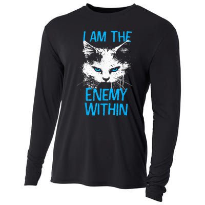 I Am The Enemy Within Kamala Harris 2024 Merch Usa Cat Face Vote Cooling Performance Long Sleeve Crew