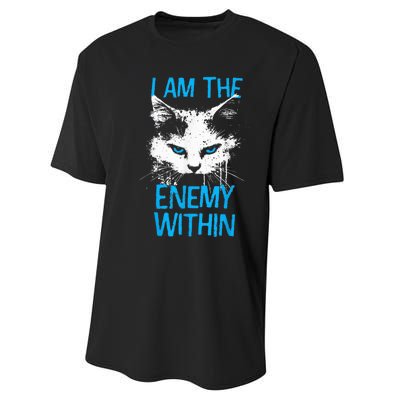 I Am The Enemy Within Kamala Harris 2024 Merch Usa Cat Face Vote Performance Sprint T-Shirt