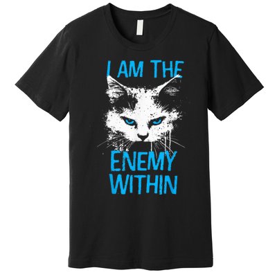 I Am The Enemy Within Kamala Harris 2024 Merch Usa Cat Face Vote Premium T-Shirt