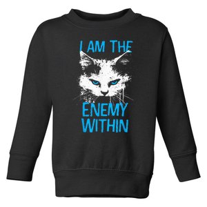 I Am The Enemy Within Kamala Harris 2024 Merch Usa Cat Face Vote Toddler Sweatshirt