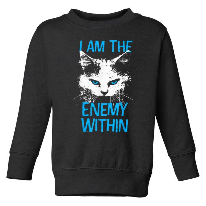 I Am The Enemy Within Kamala Harris 2024 Merch Usa Cat Face Vote Toddler Sweatshirt