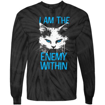 I Am The Enemy Within Kamala Harris 2024 Merch Usa Cat Face Vote Tie-Dye Long Sleeve Shirt