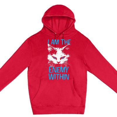 I Am The Enemy Within Kamala Harris 2024 Merch Usa Cat Face Vote Premium Pullover Hoodie