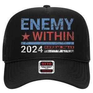 I Am The Enemy Within Harris Walz 2024 Enemy Within High Crown Mesh Back Trucker Hat