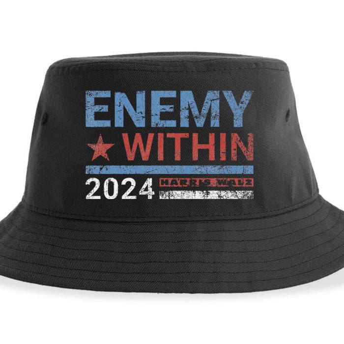 I Am The Enemy Within Harris Walz 2024 Enemy Within Sustainable Bucket Hat