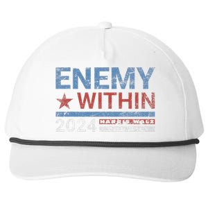 I Am The Enemy Within Harris Walz 2024 Enemy Within Snapback Five-Panel Rope Hat