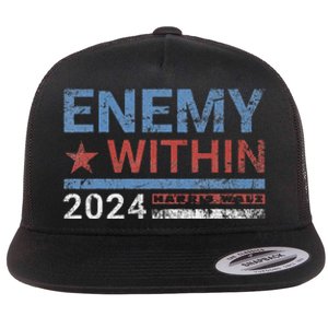 I Am The Enemy Within Harris Walz 2024 Enemy Within Flat Bill Trucker Hat