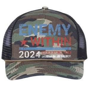 I Am The Enemy Within Harris Walz 2024 Enemy Within Retro Rope Trucker Hat Cap