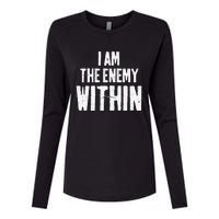 I Am The Enemy Within Pun Vintage The Enemy Within Womens Cotton Relaxed Long Sleeve T-Shirt