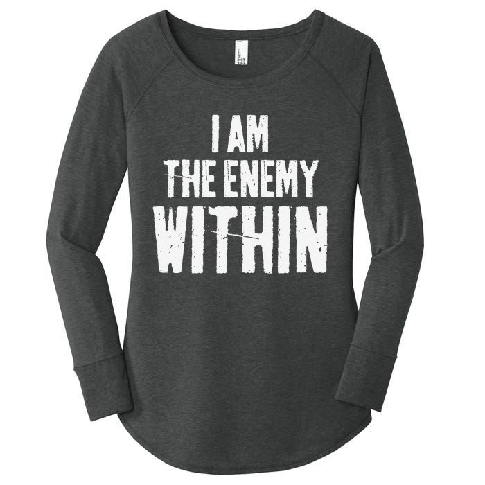 I Am The Enemy Within Pun Vintage The Enemy Within Women's Perfect Tri Tunic Long Sleeve Shirt