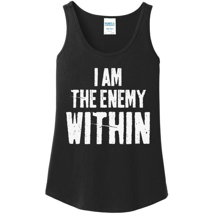 I Am The Enemy Within Pun Vintage The Enemy Within Ladies Essential Tank