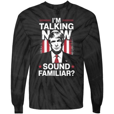 I Am Talking Now Trump Harris Debate 2024 Tie-Dye Long Sleeve Shirt