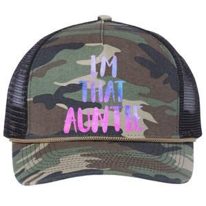 I Am That Aunt Nephew Niece Best Aunt Gift Retro Rope Trucker Hat Cap