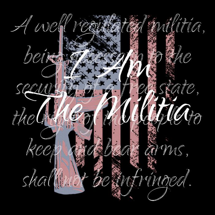 I Am The Militia Pro 2nd Amendment Proud American Flag Gift 16 in Basic Backpack