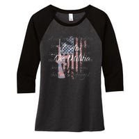 I Am The Militia Pro 2nd Amendment Proud American Flag Gift Women's Tri-Blend 3/4-Sleeve Raglan Shirt