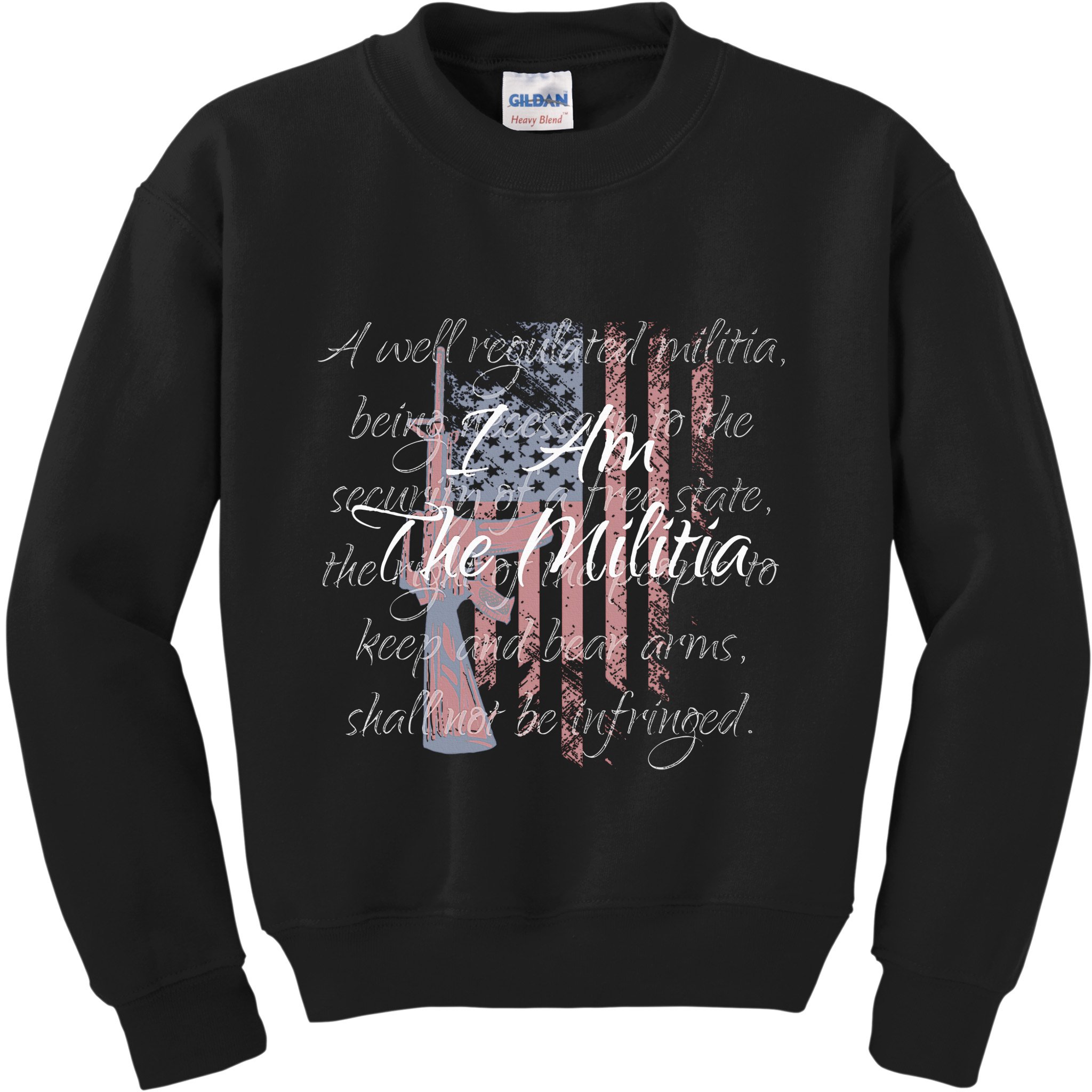 I Am The Militia Pro 2nd Amendment Proud American Flag Gift Kids Sweatshirt
