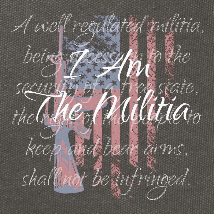 I Am The Militia Pro 2nd Amendment Proud American Flag Gift Cotton Canvas Backpack