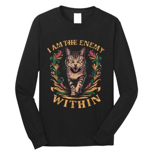 I Am The Enemy Within Angry Cat Usa Vote For Change President Long Sleeve Shirt