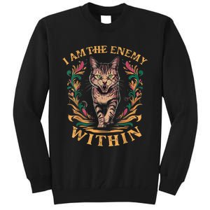 I Am The Enemy Within Angry Cat Usa Vote For Change President Tall Sweatshirt