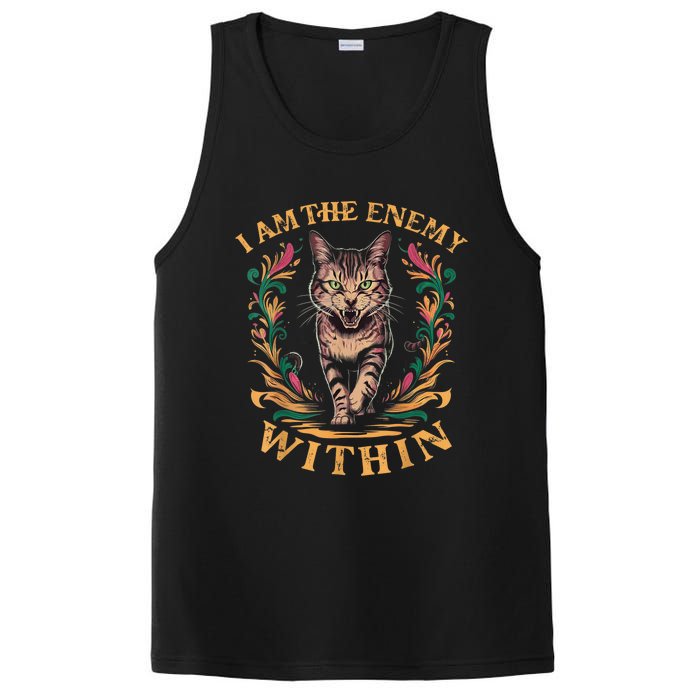 I Am The Enemy Within Angry Cat Usa Vote For Change President PosiCharge Competitor Tank