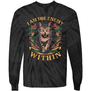 I Am The Enemy Within Angry Cat Usa Vote For Change President Tie-Dye Long Sleeve Shirt