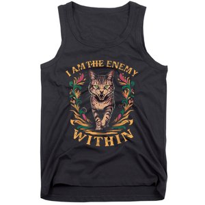 I Am The Enemy Within Angry Cat Usa Vote For Change President Tank Top