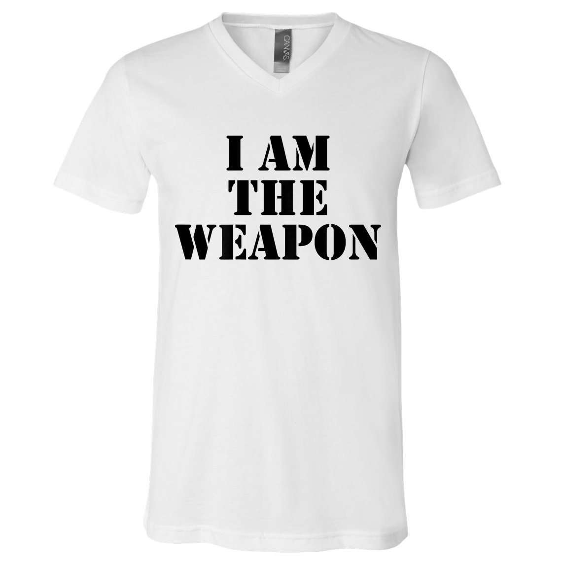 I Am The Weapon Hands OFF Protest  V-Neck T-Shirt
