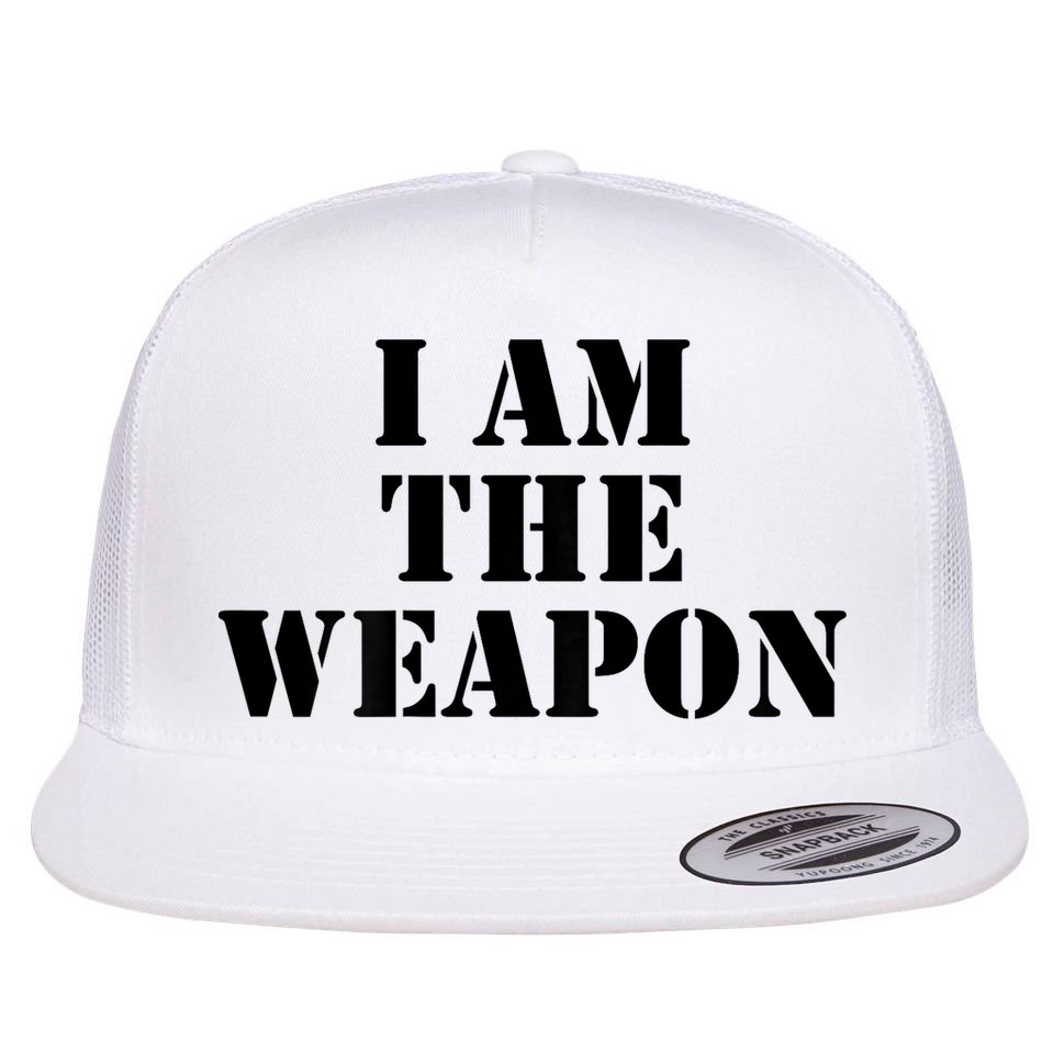 I Am The Weapon Hands OFF Protest  Flat Bill Trucker Hat
