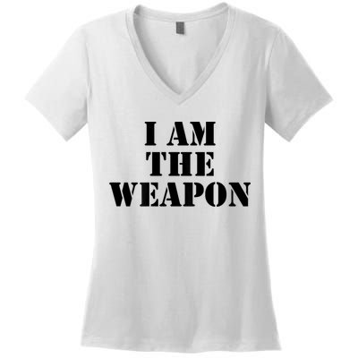 I Am The Weapon Hands OFF Protest  Women's V-Neck T-Shirt