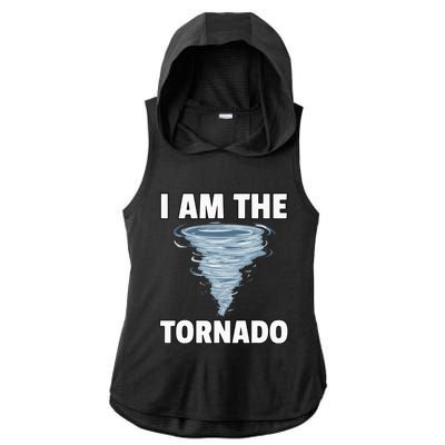 I Am The Storm Twister Tornado Hurricane Meteorologist Ladies PosiCharge Tri-Blend Wicking Draft Hoodie Tank