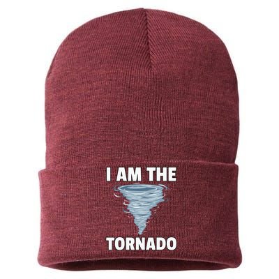 I Am The Storm Twister Tornado Hurricane Meteorologist Sustainable Knit Beanie