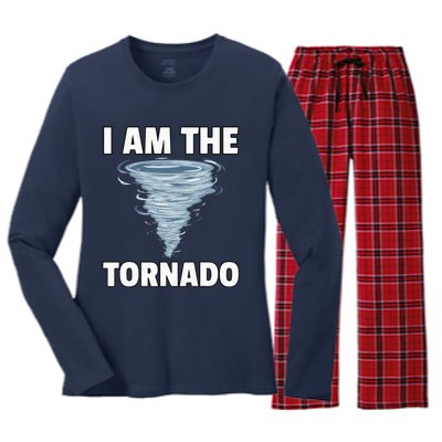 I Am The Storm Twister Tornado Hurricane Meteorologist Women's Long Sleeve Flannel Pajama Set 