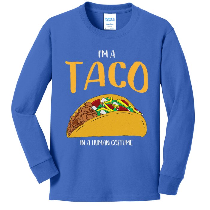 Im A Taco In A Human Costume Halloween Cosplay Easy Outfit Kids Long Sleeve Shirt