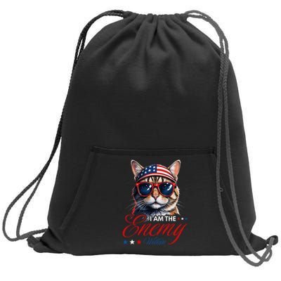 I Am The Enemy Within Cat Ladies Kamala Harris 2024 Sweatshirt Cinch Pack Bag